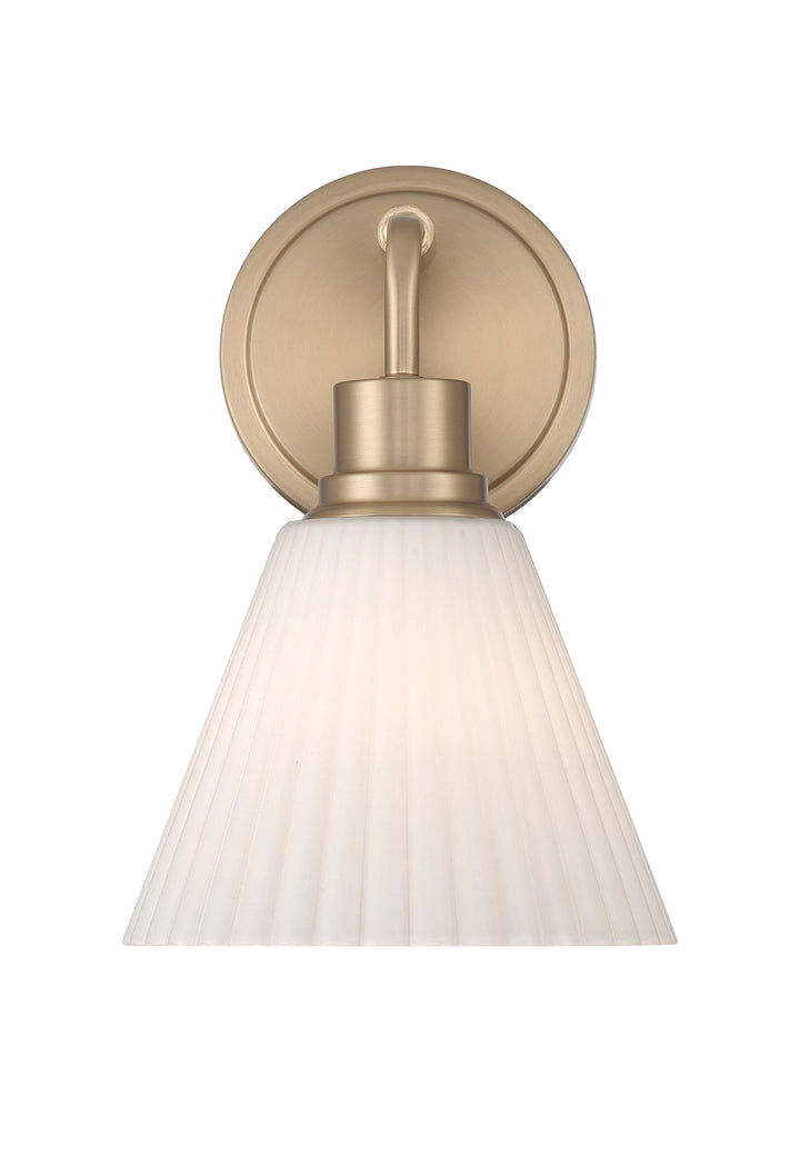 Pleated II Wall Sconce in Premium Bronze / Cased White Glass by Craftmade