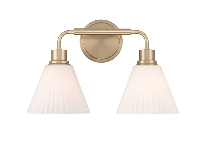 Pleated II Vanity Light in Premium Bronze / Cased White Glass by Craftmade