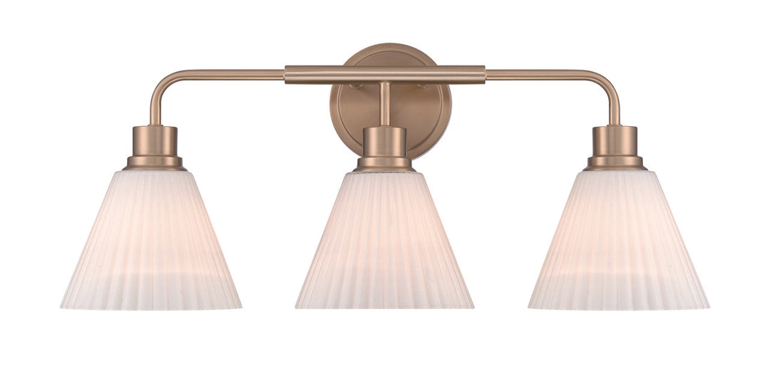 Pleated II Vanity Light in Premium Bronze / Cased White Glass by Craftmade
