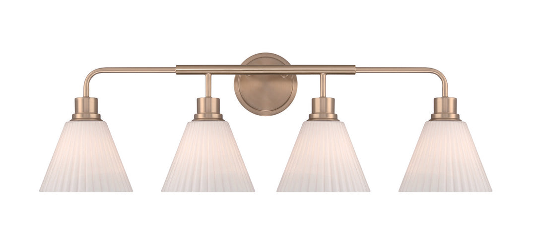 Pleated II Vanity Light in Premium Bronze / Cased White Glass by Craftmade