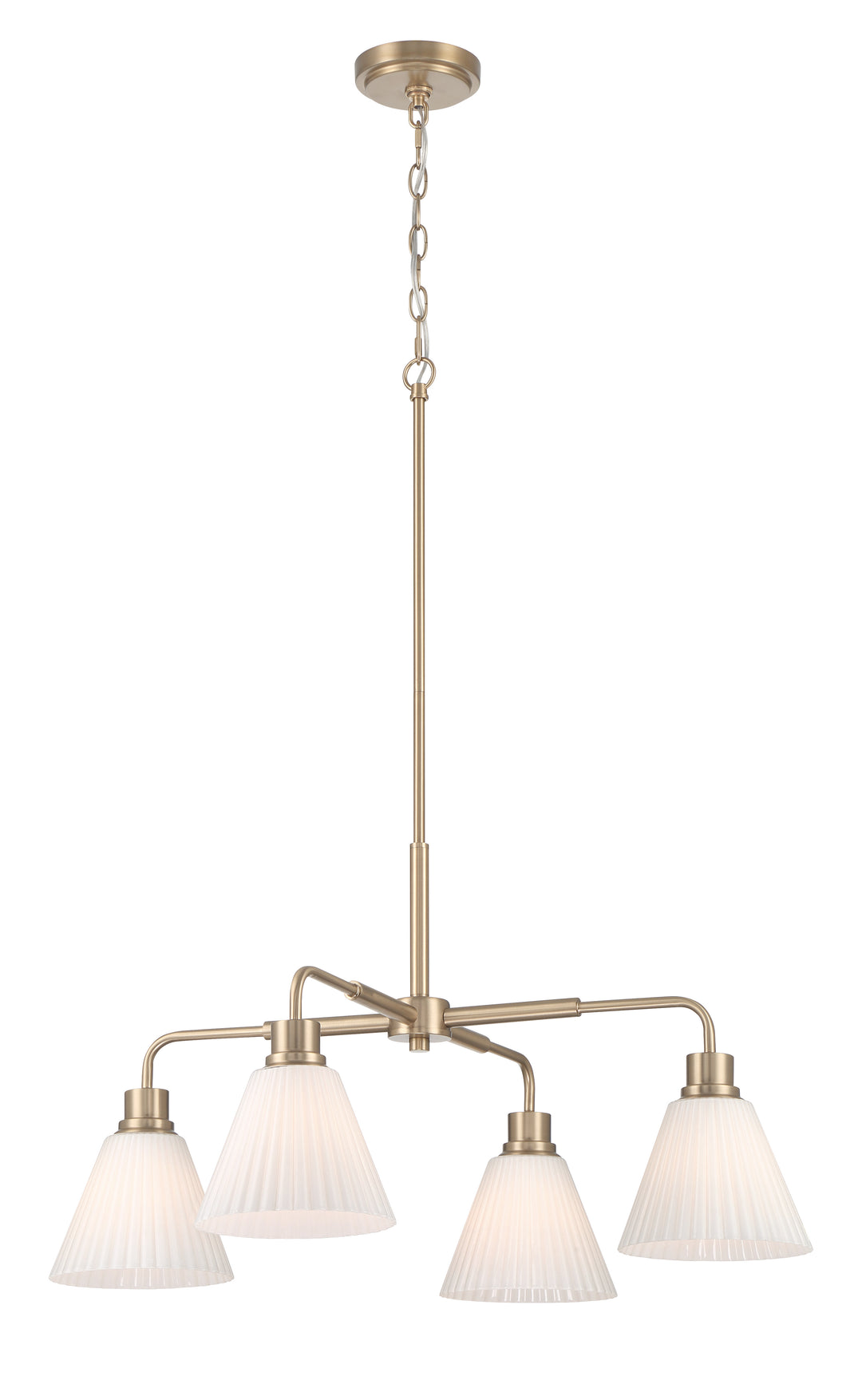 Pleated II Chandelier in Premium Bronze / Cased White Glass by Craftmade