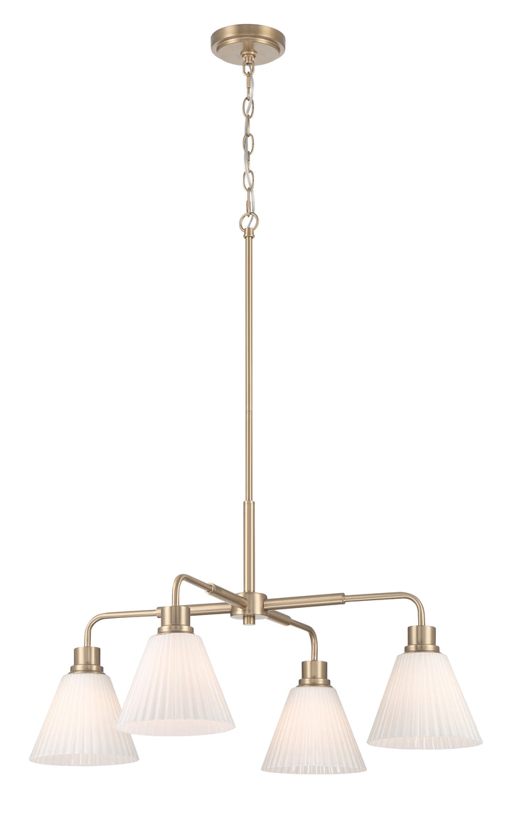Pleated II Chandelier in Premium Bronze / Cased White Glass by Craftmade