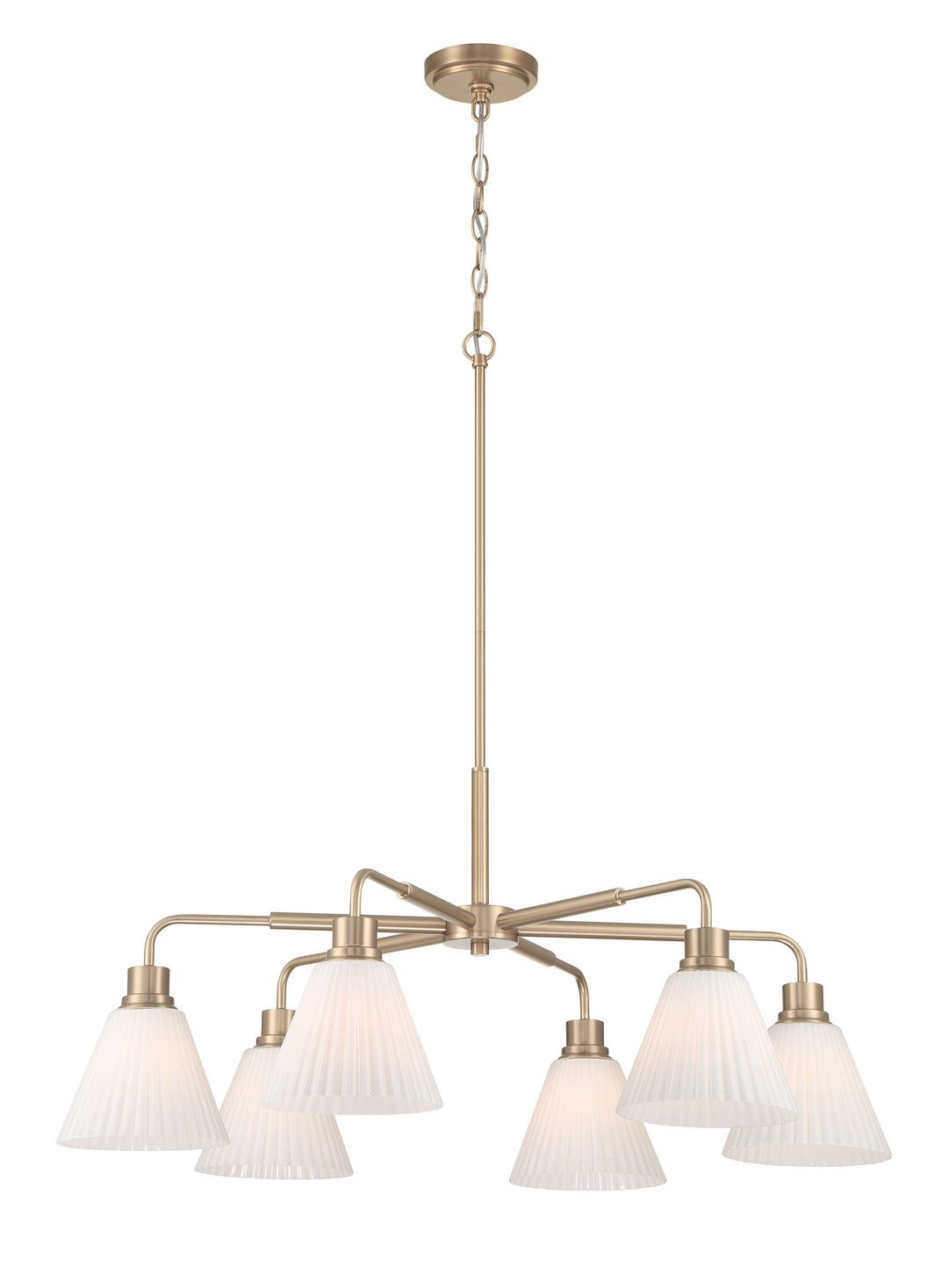 Pleated II Chandelier in Premium Bronze / Cased White Glass by Craftmade