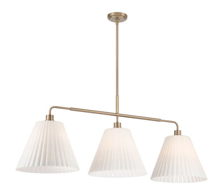 Pleated II 3-Light Island Light in Premium Bronze / Cased White Glass by Craftmade
