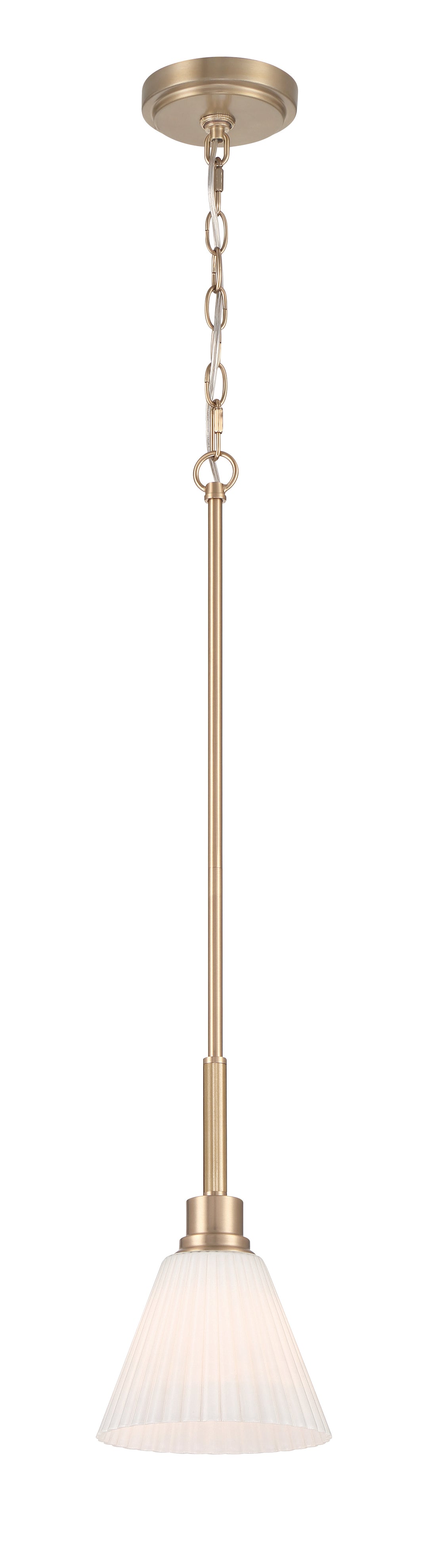 Pleated II Pendant in Premium Bronze / Cased White Glass by Craftmade