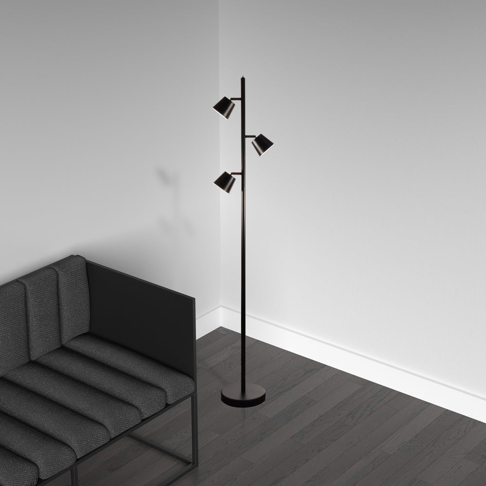 Modern 3 Light Floor Lamp by Dainolite - view 2