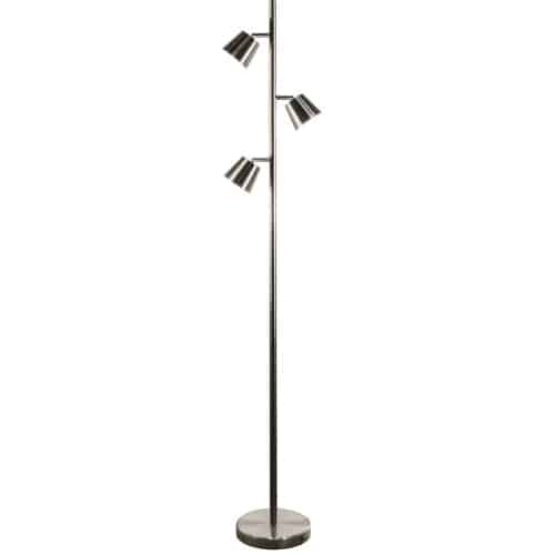 Modern 3 Light Floor Lamp in Satin Chrome by Dainolite