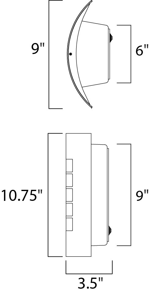 View LED 1-Light Wall Sconce dimensions diagram