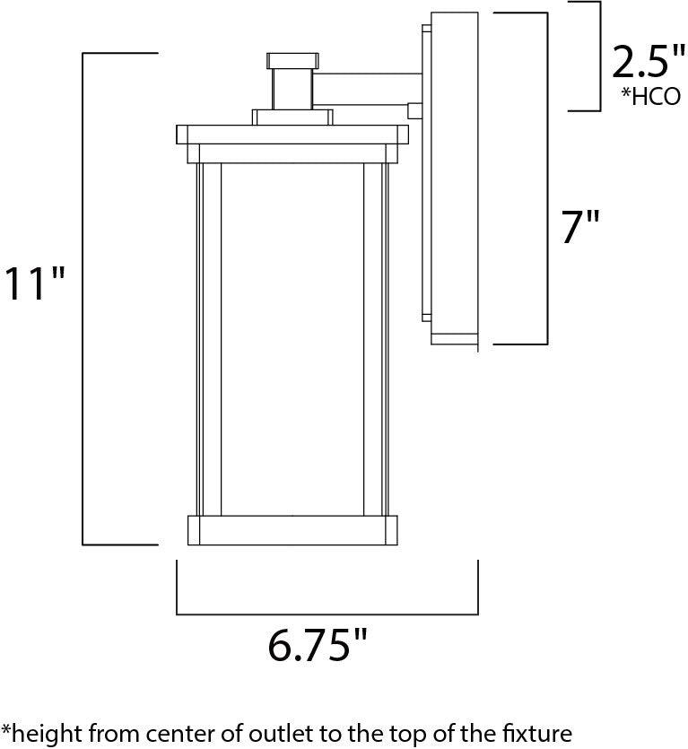 Terrace LED 1-Light Small Outdoor Wall dimensions diagram