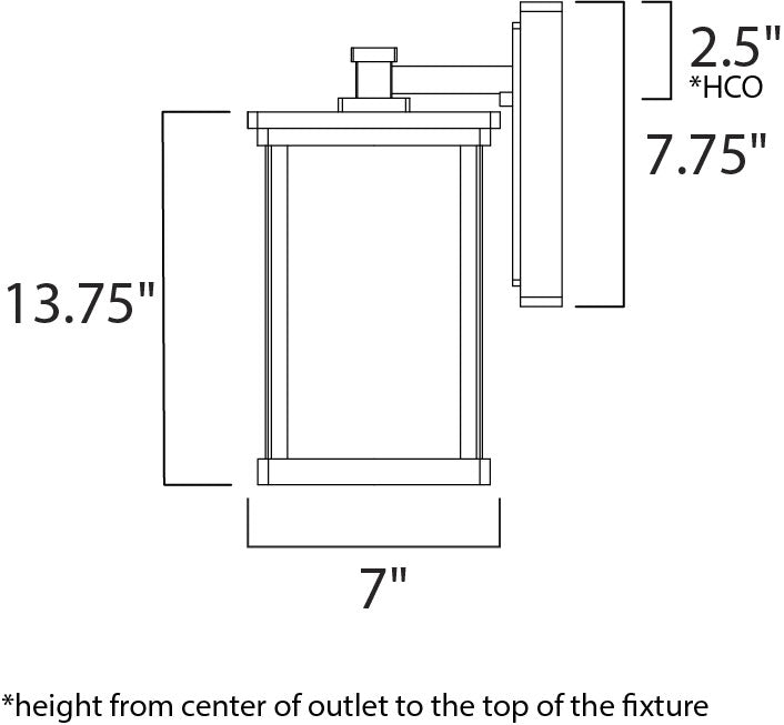 Terrace LED 1-Light Medium Outdoor Wall dimensions diagram