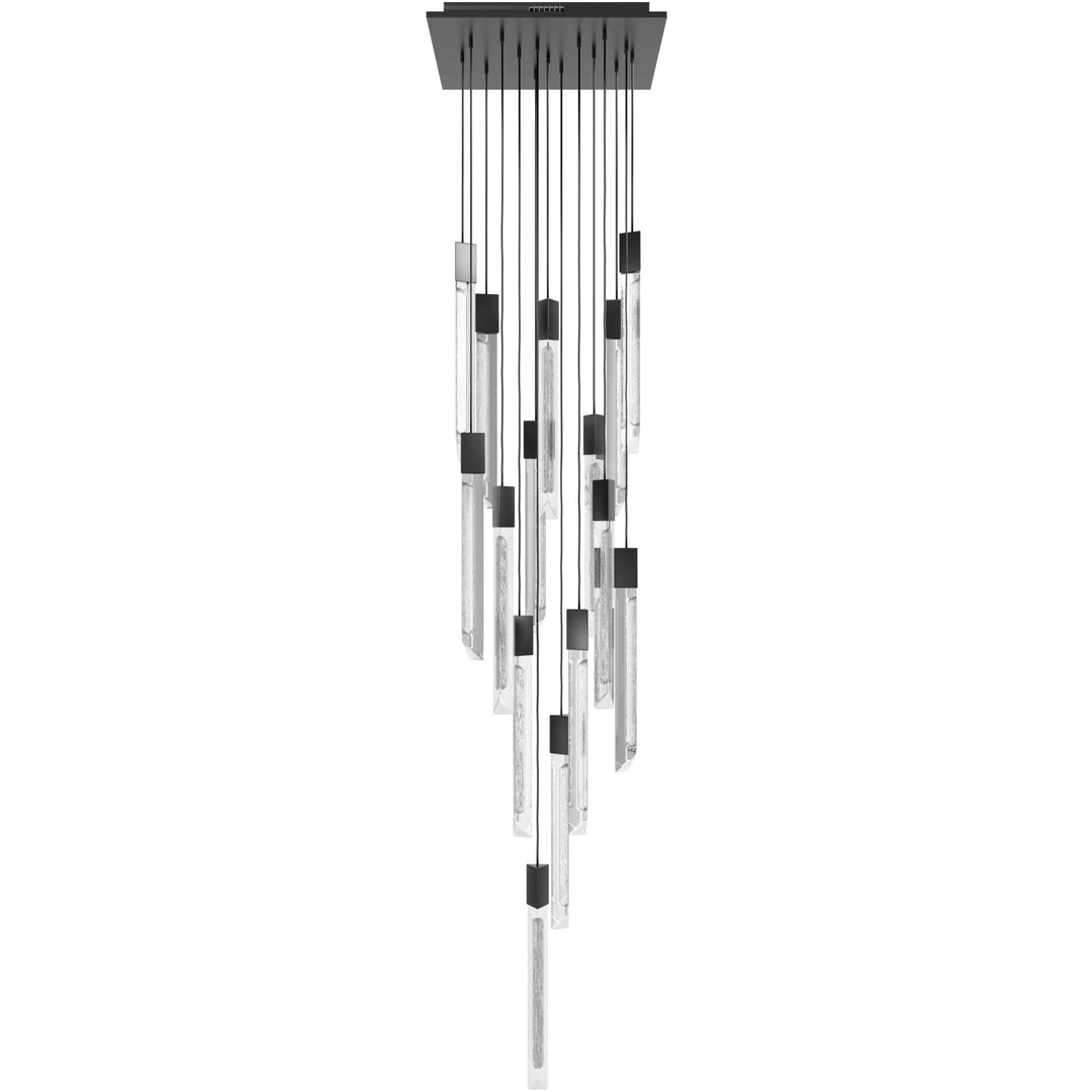Alpine LED Chandelier in Black with White Jade Crystals by Avenue Lighting