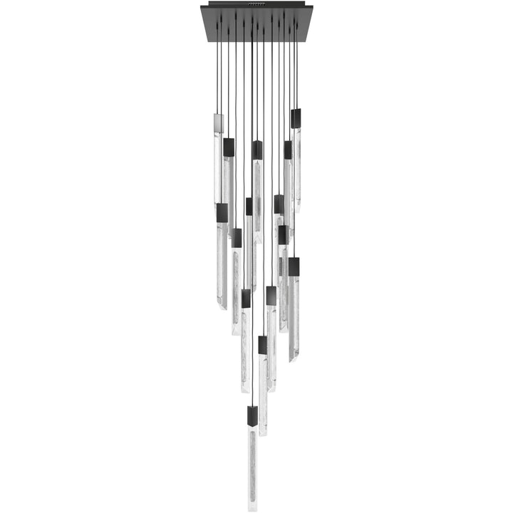Alpine LED Chandelier in Black with White Jade Crystals by Avenue Lighting