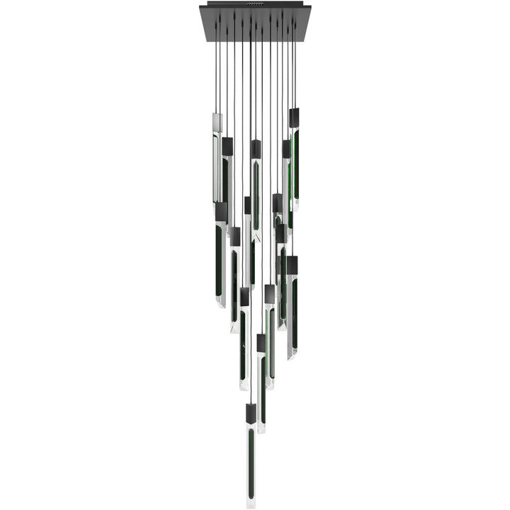 Alpine LED Chandelier in Black with Black Jade Crystals by Avenue Lighting