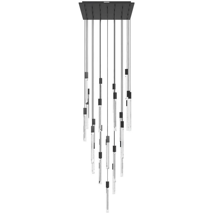 Alpine LED Chandelier in Black with White Jade Crystals by Avenue Lighting