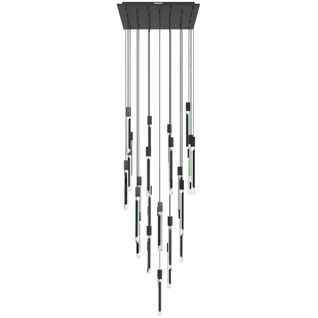 Alpine LED Chandelier in Black with Black Jade Crystals by Avenue Lighting