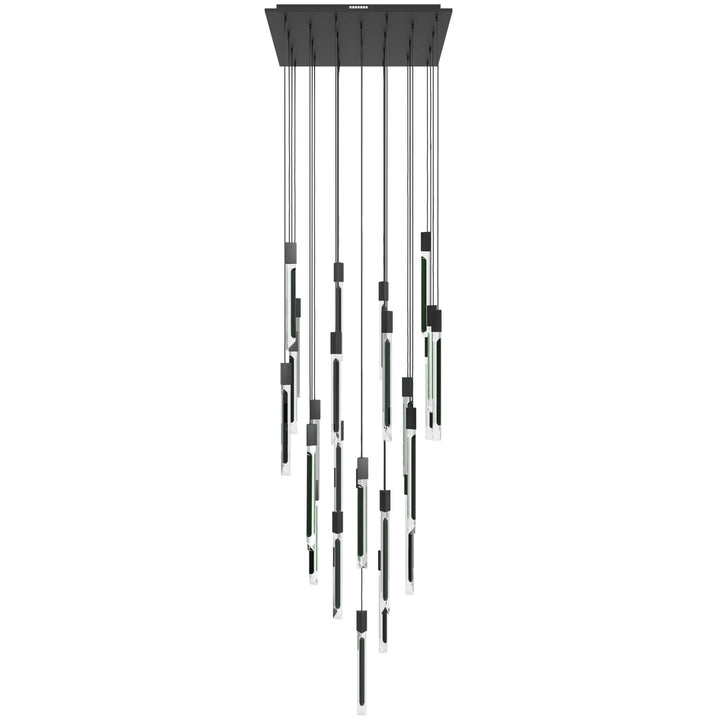 Alpine LED Chandelier in Black with Black Jade Crystals by Avenue Lighting