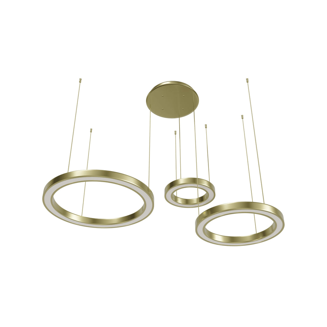 Aria 3-Ring LED Chandelier in Polished Brass by Avenue Lighting