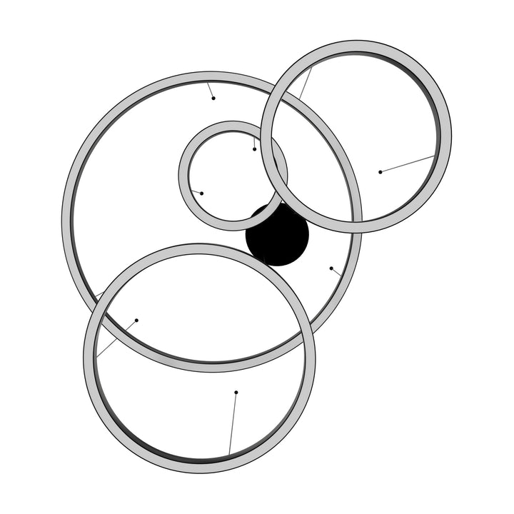 Aria 4-Ring LED Chandelier by Avenue Lighting - view 4