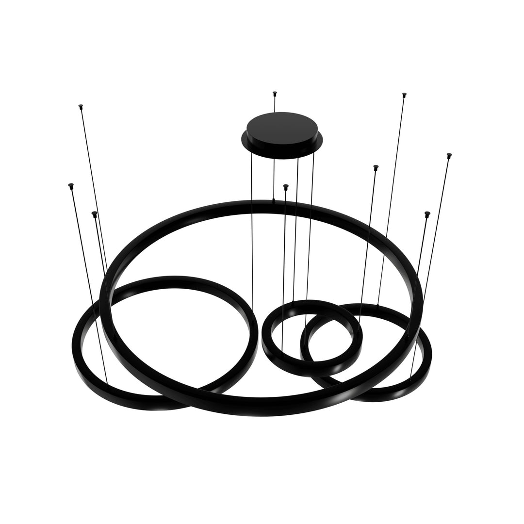 Aria 4-Ring LED Chandelier by Avenue Lighting - view 3