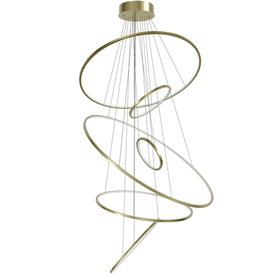 Aria 6-Ring LED Chandelier in Polished Brass by Avenue Lighting