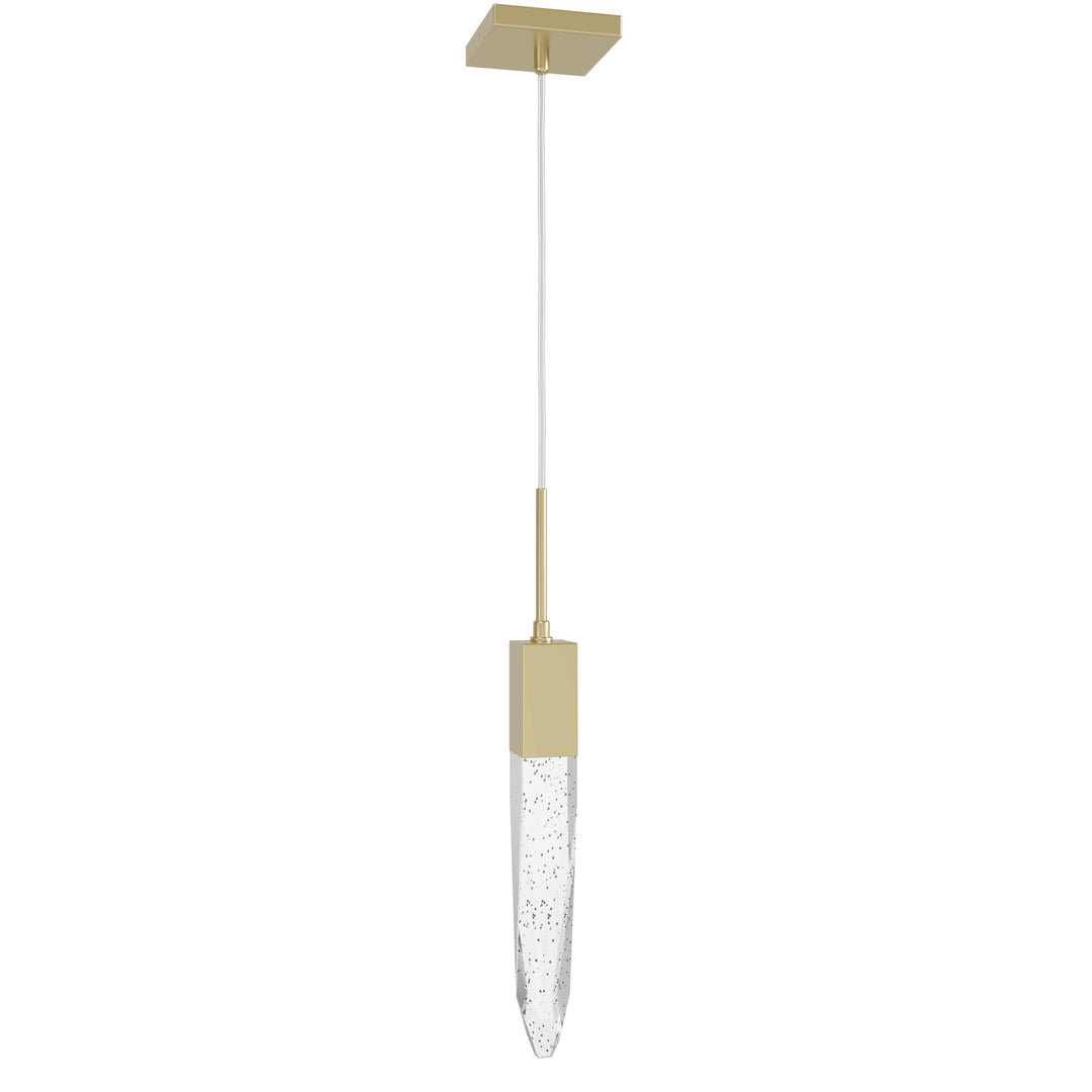 The Original Aspen LED Pendant in Brushed Brass/Bubbled Crystal by Avenue Lighting