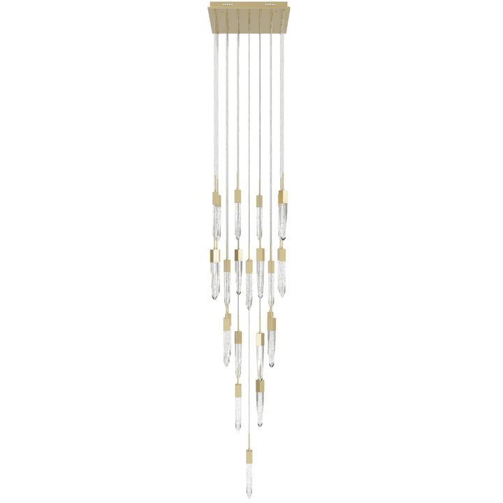 The Original Aspen Sputnik Chandelier in Brushed Brass/Bubbled Crystals by Avenue Lighting