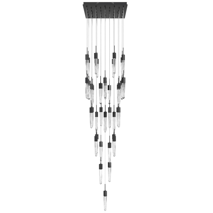 The Original Aspen Sputnik Chandelier in Black/Bubbled Crystals by Avenue Lighting