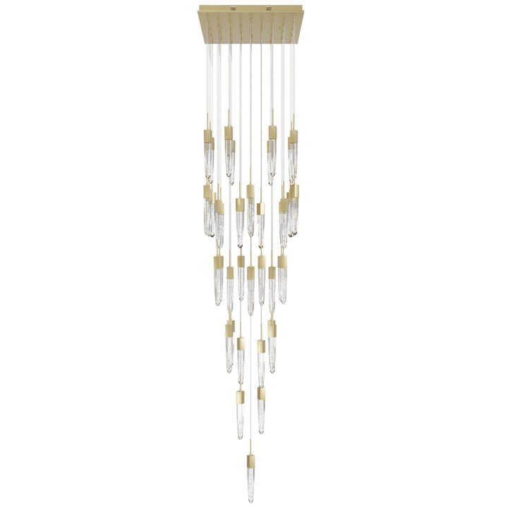 The Original Aspen Sputnik Chandelier in Brushed Brass/Bubbled Crystals by Avenue Lighting