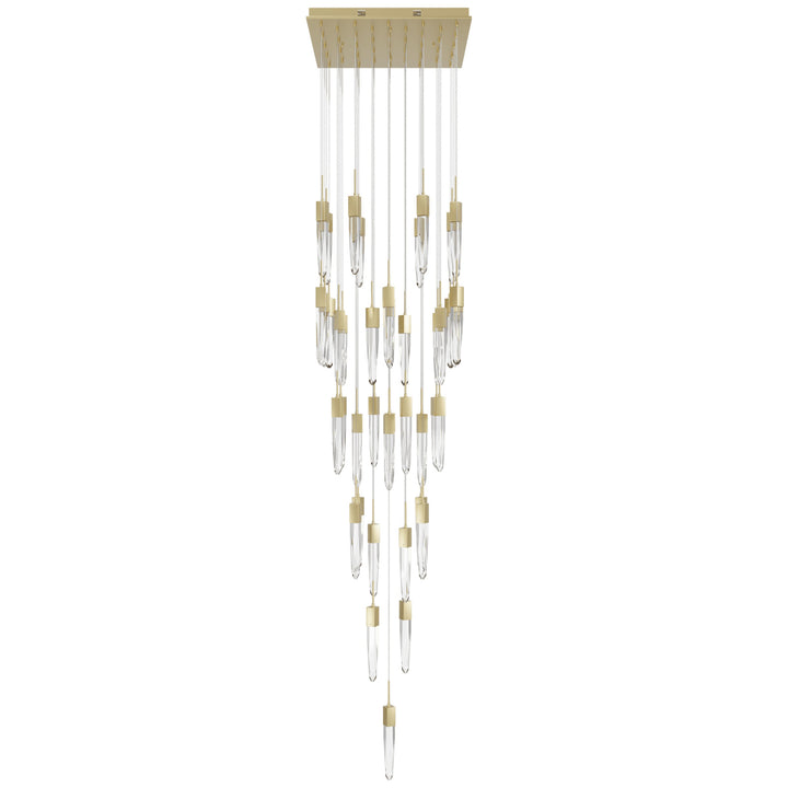 The Original Aspen Sputnik Chandelier in Brushed Brass/Clear Crystals by Avenue Lighting