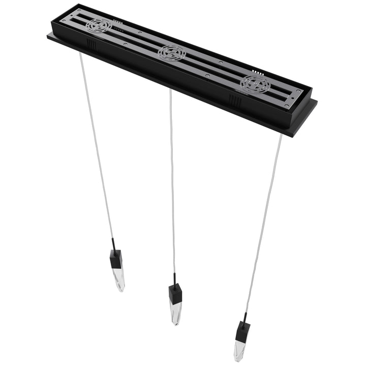 The Original Aspen LED Linear Pendant in Black/Clear Crystals by Avenue Lighting