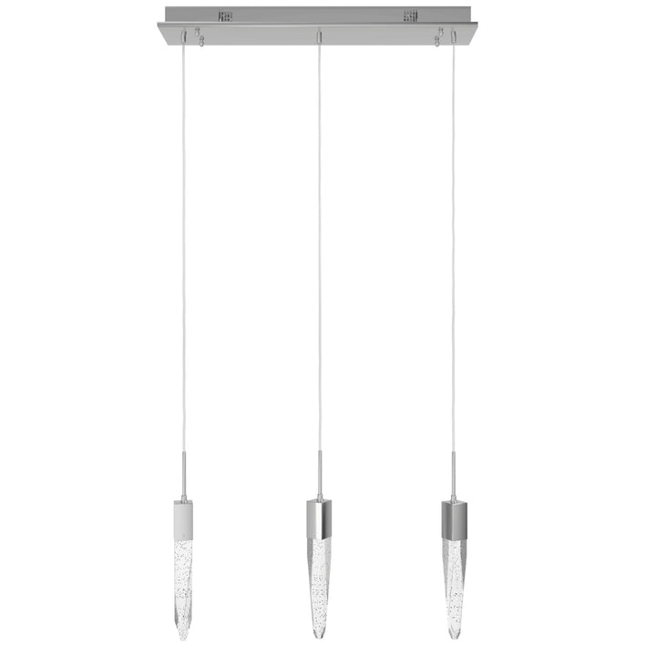 The Original Aspen LED Linear Pendant in Chrome/Bubbled Crystals by Avenue Lighting