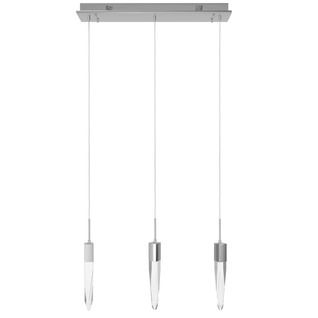 The Original Aspen LED Linear Pendant in Polished Chrome/Bubbled Crystals by Avenue Lighting