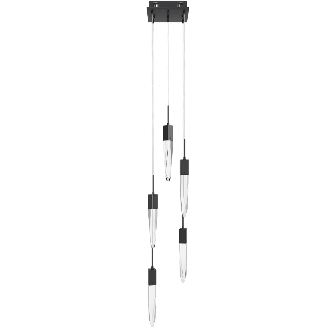 The Original Aspen Linear LED Chandelier in Black/Clear Crystals by Avenue Lighting