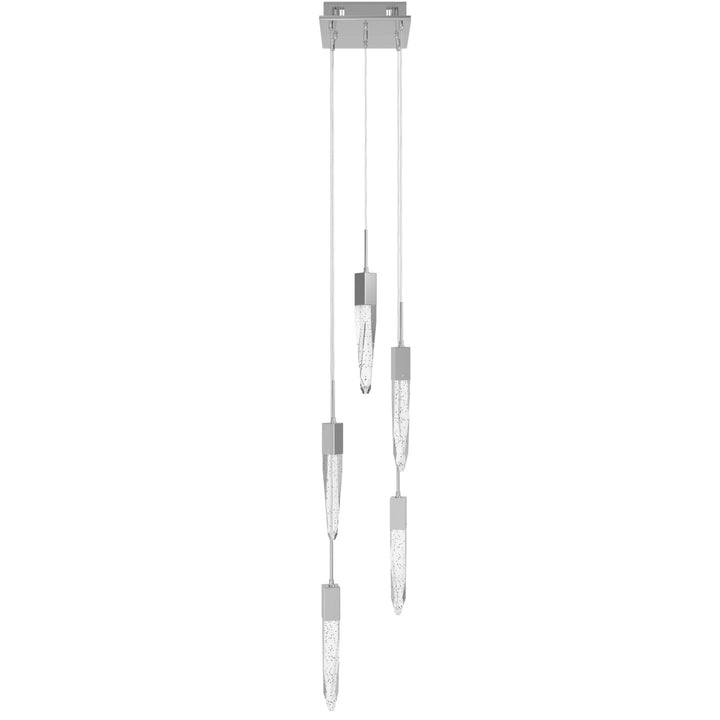 The Original Aspen Linear LED Chandelier in Chrome/Bubbled Crystals by Avenue Lighting