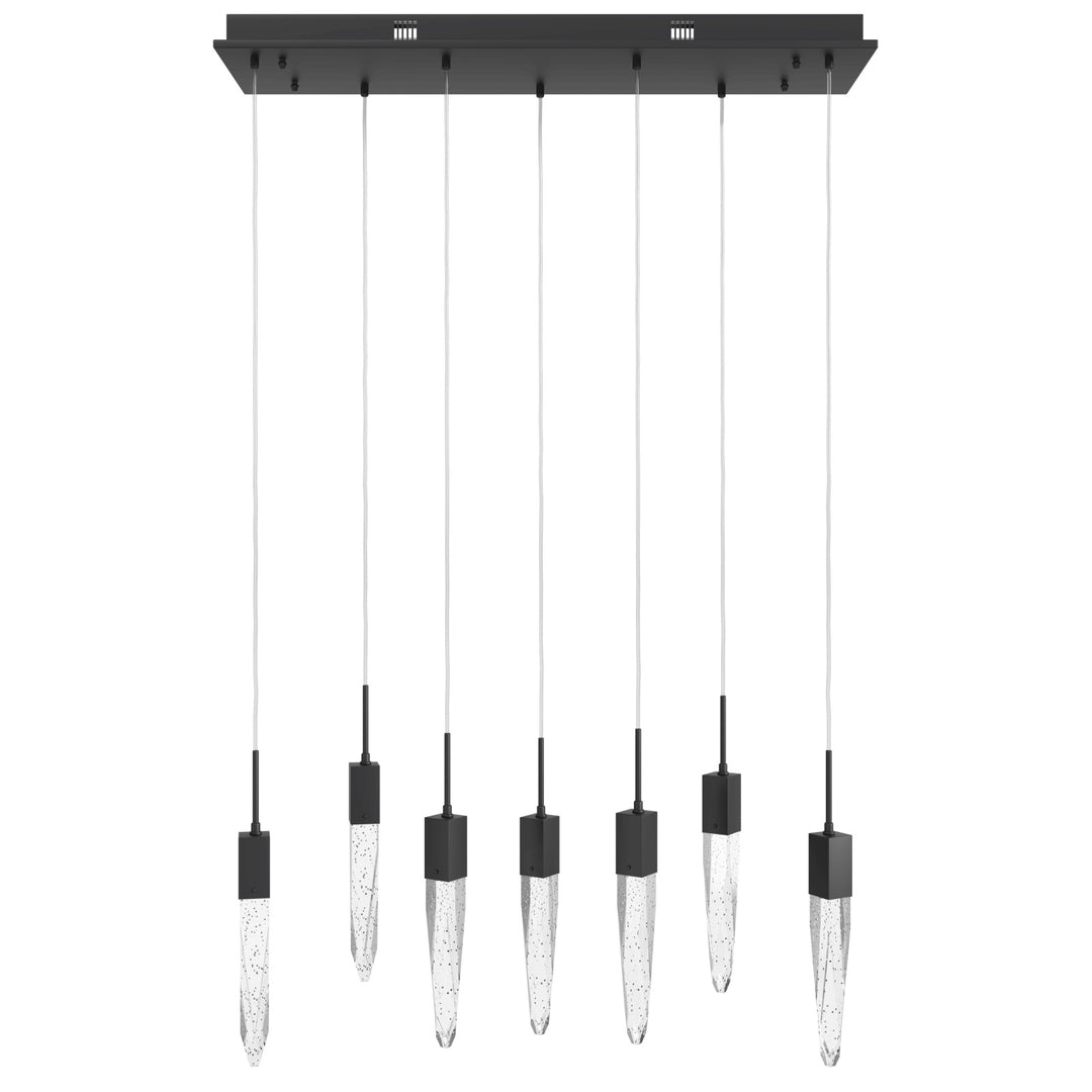 Aspen LED Chandelier in Black/Bubbled Crystals by Avenue Lighting
