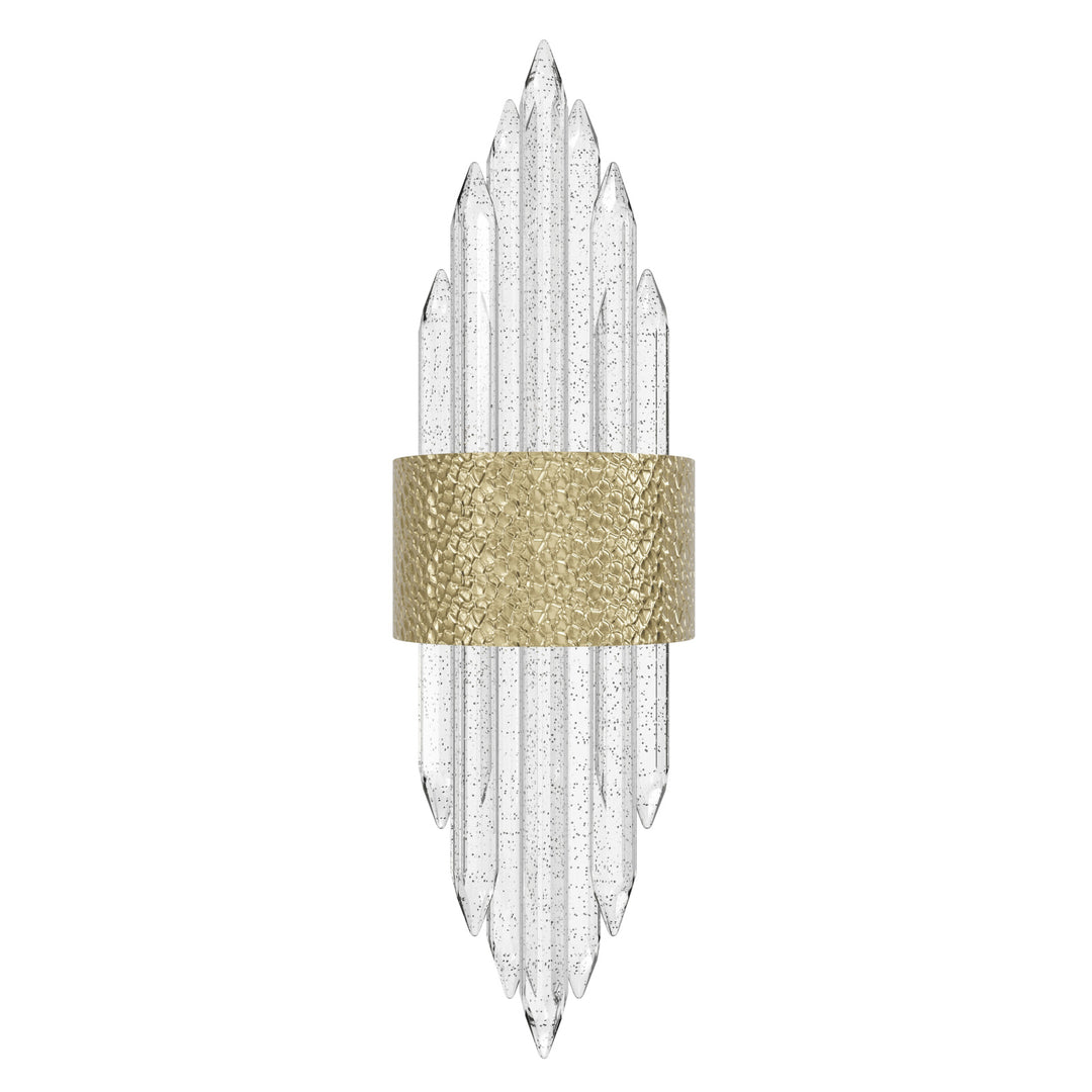 The Original Aspen Bubbled Crystal Rods LED Wall Sconce in Hammered Brass by Avenue Lighting