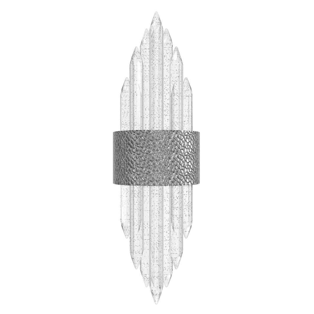 The Original Aspen Bubbled Crystal Rods LED Wall Sconce in Hammered Polished Nickel by Avenue Lighting