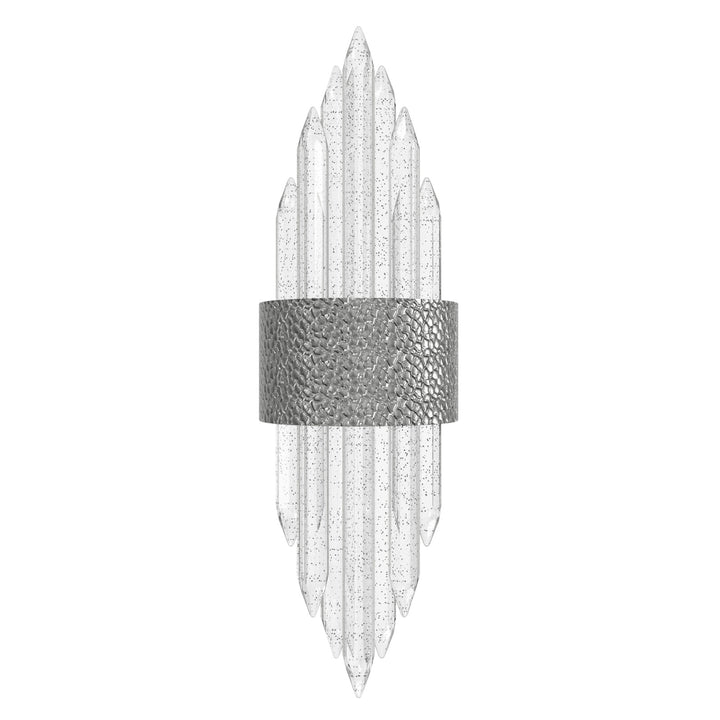 The Original Aspen Bubbled Crystal Rods LED Wall Sconce in Hammered Polished Nickel by Avenue Lighting