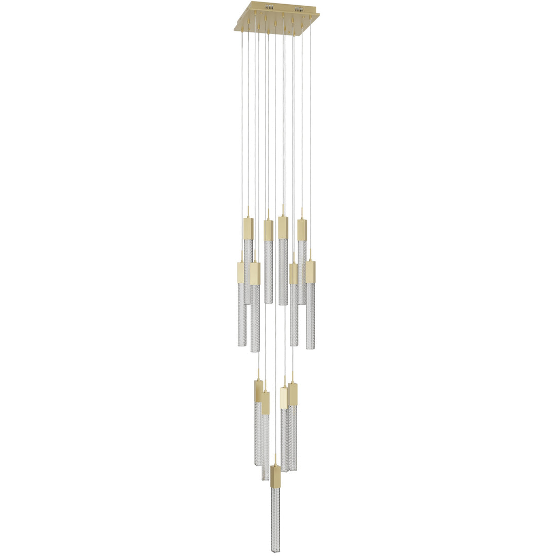 Boa Sputnik Chandelier in Brushed Brass/Studded Crystals by Avenue Lighting