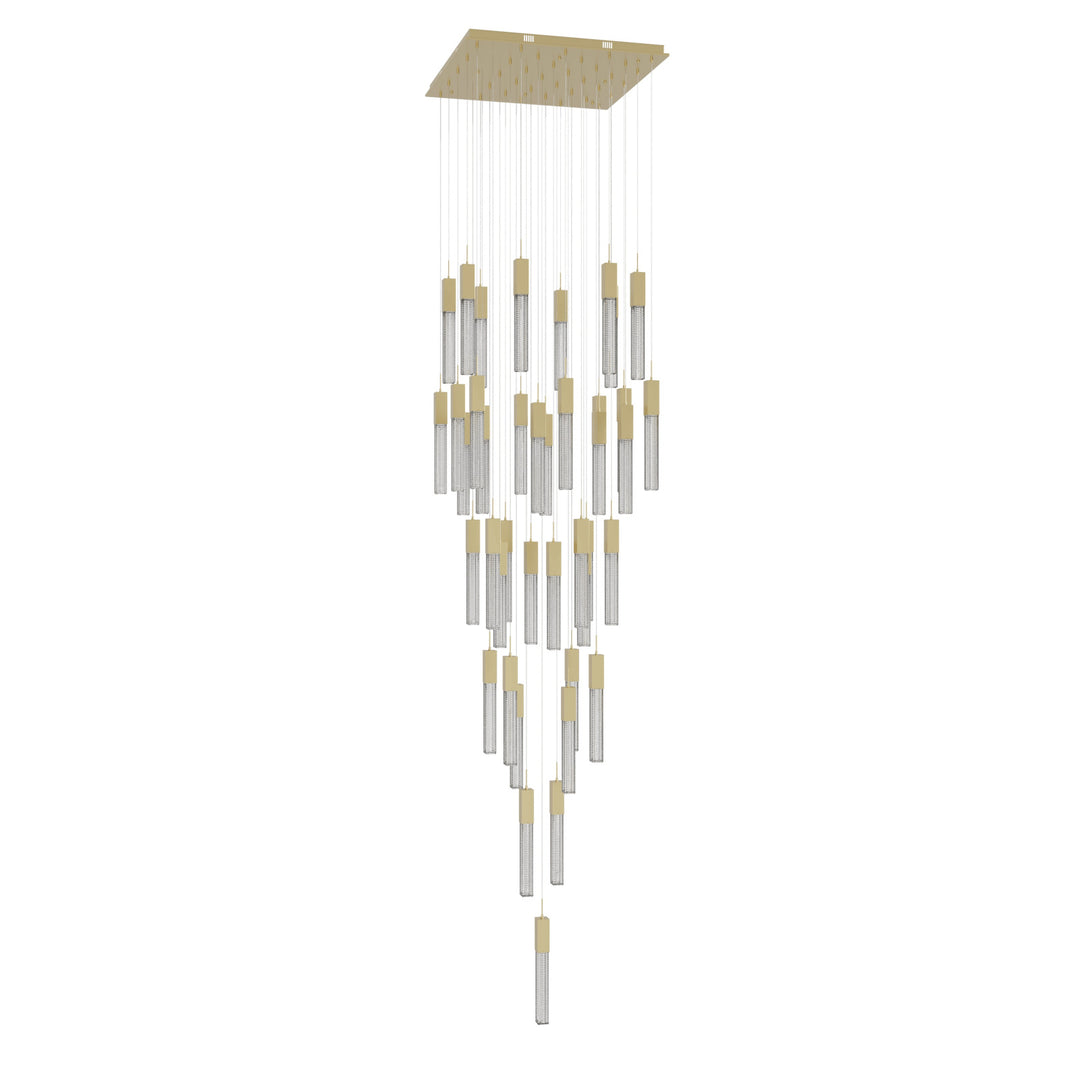Boa Sputnik Chandelier in Brushed Brass/Studded Crystals by Avenue Lighting