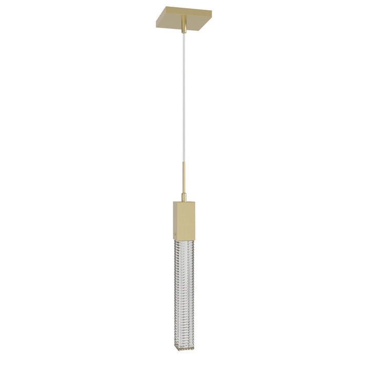 Boa LED Pendant in Brushed Brass/Studded Crystal by Avenue Lighting
