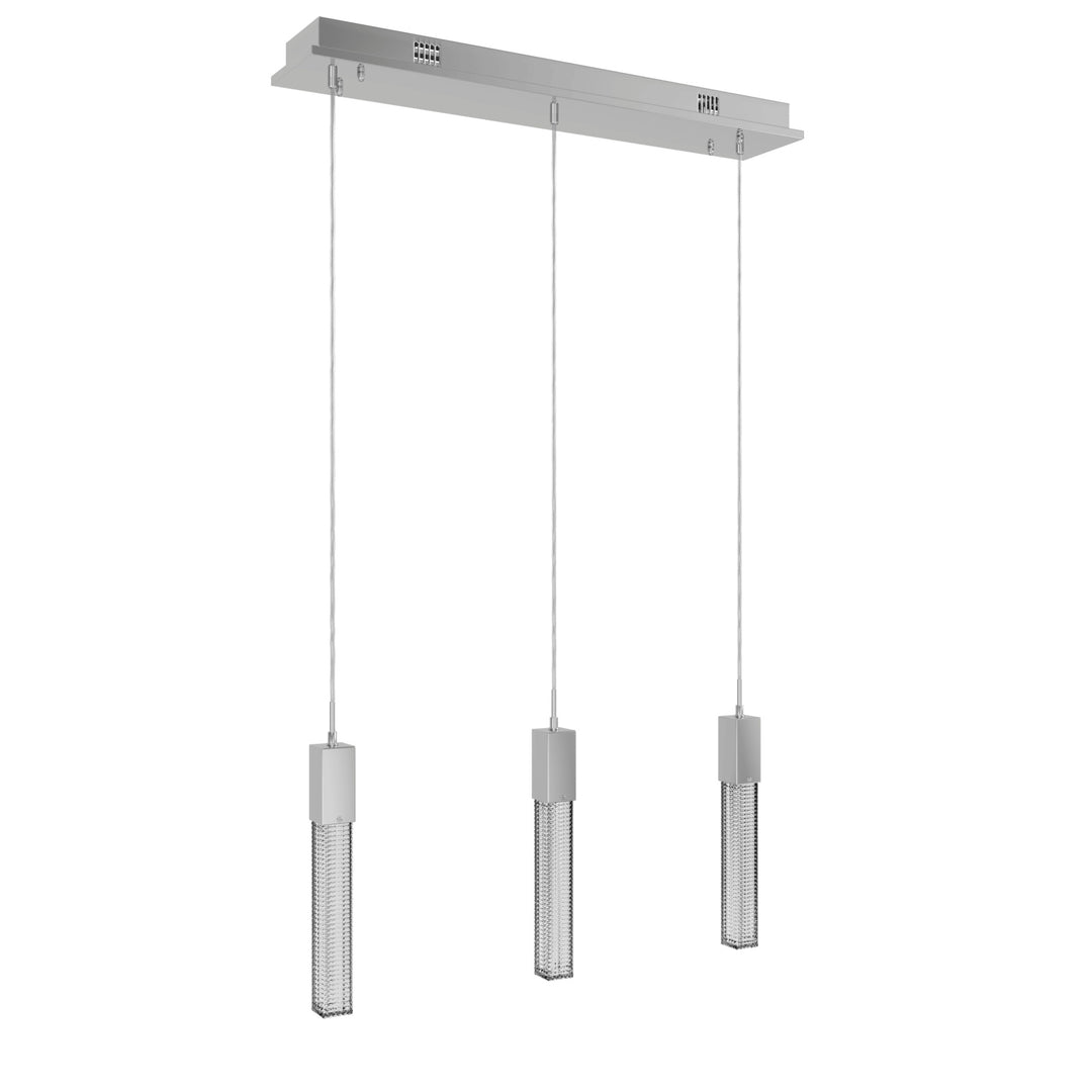 Boa LED Linear Pendant in Chrome/Studded Crystals by Avenue Lighting
