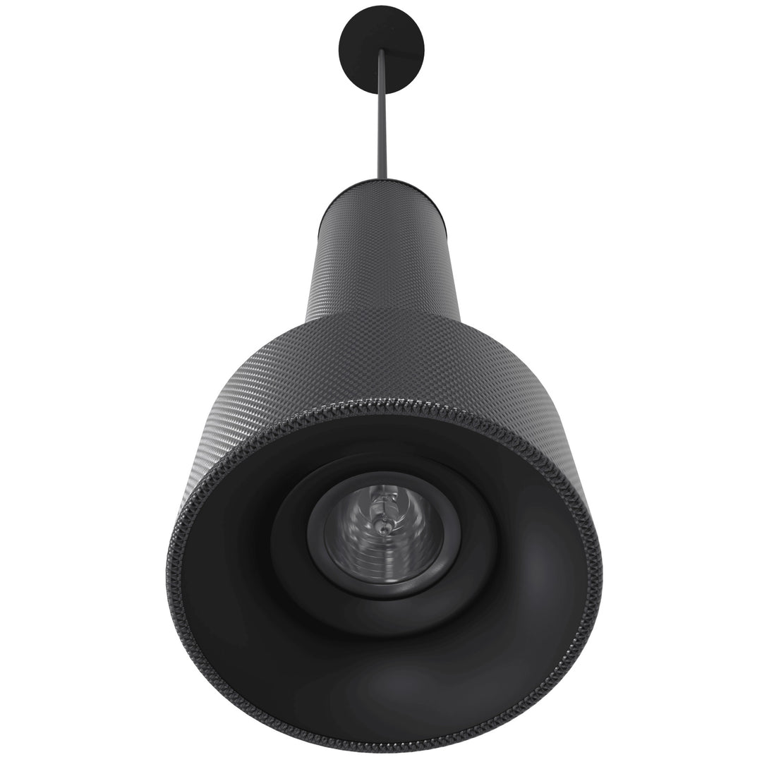 Cicada 10"H LED Pendant, Knurled Dark Grey