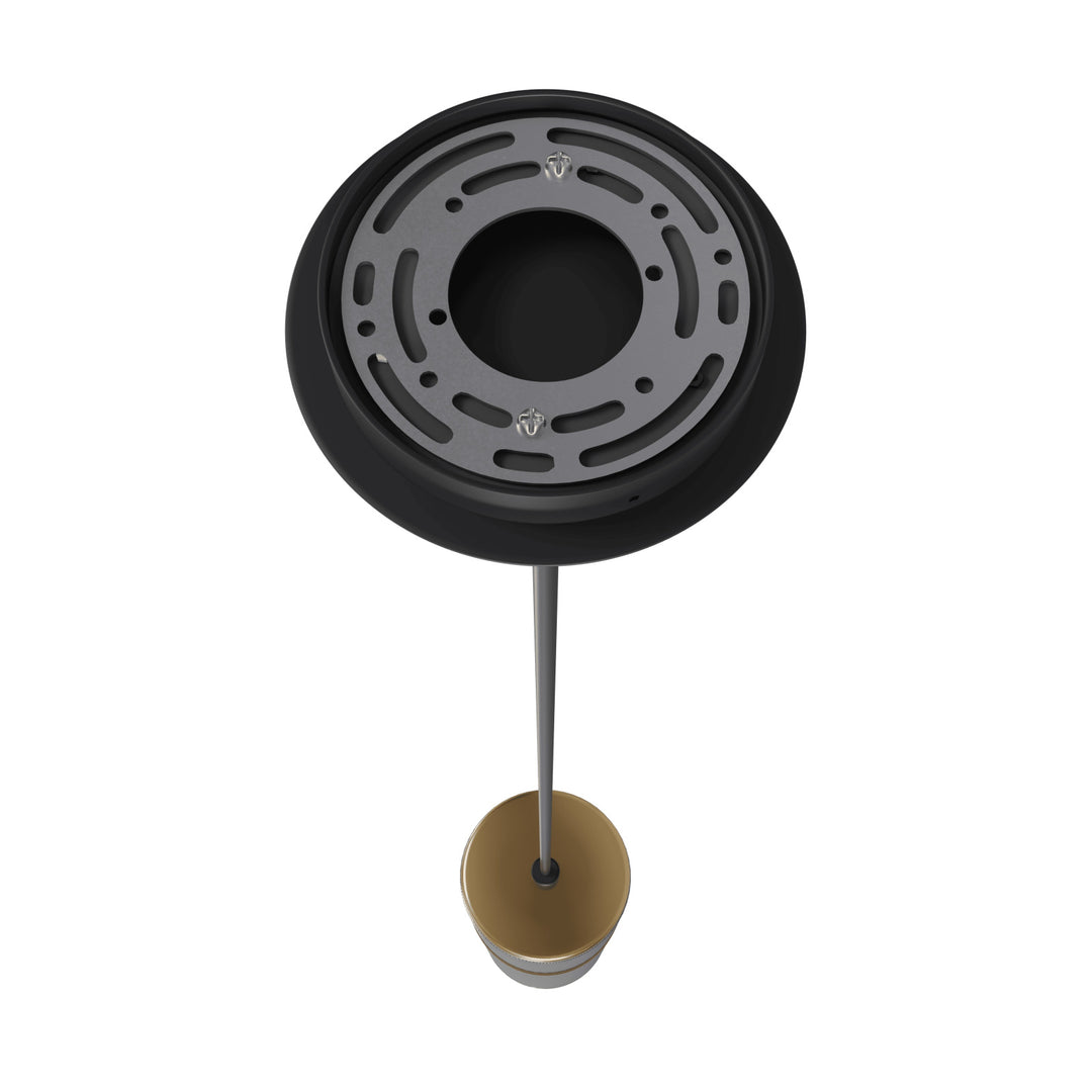 Cicada 10"H LED Pendant, Knurled Dark Grey and Brass