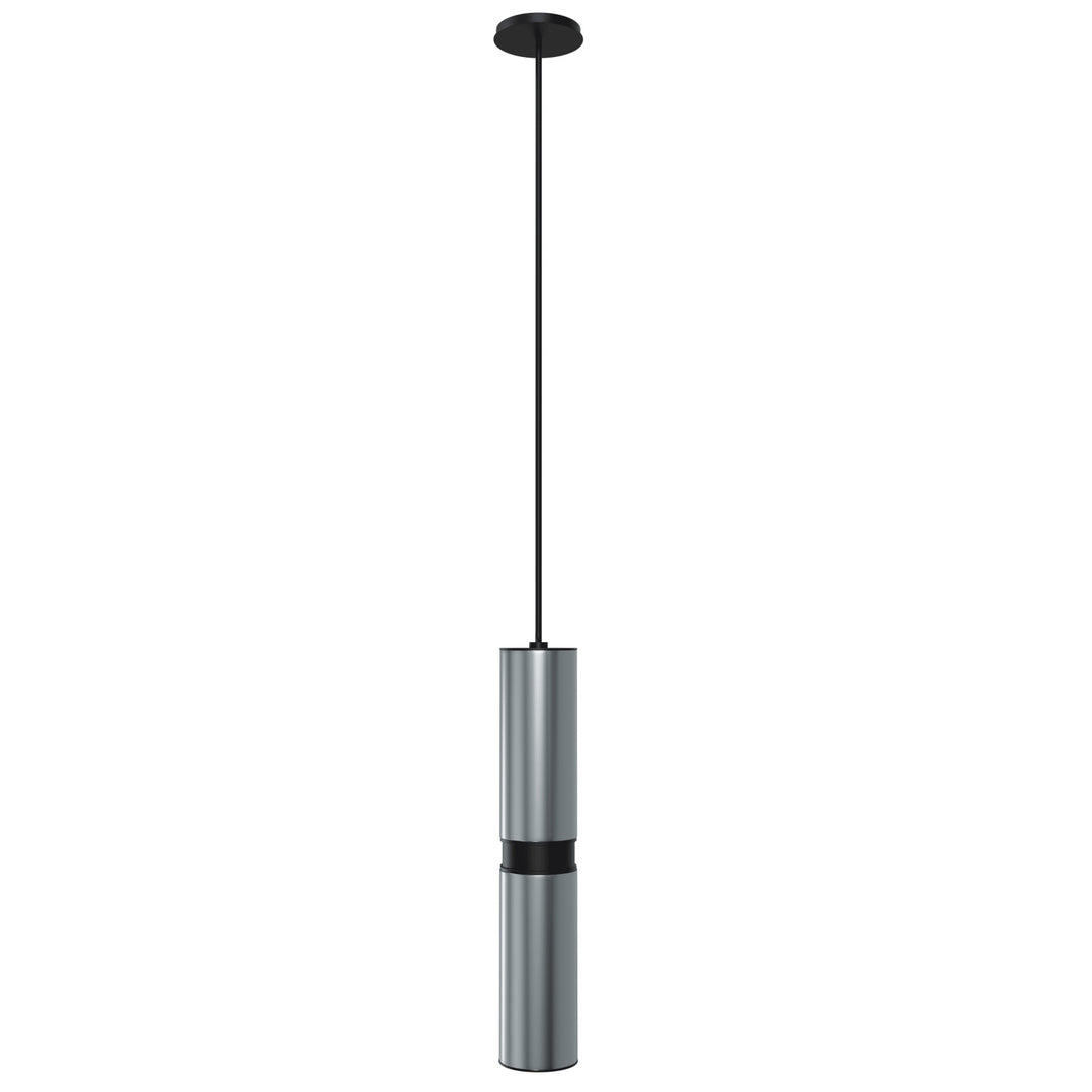 Cicada 10"H LED Pendant, Knurled Dark Grey and Black