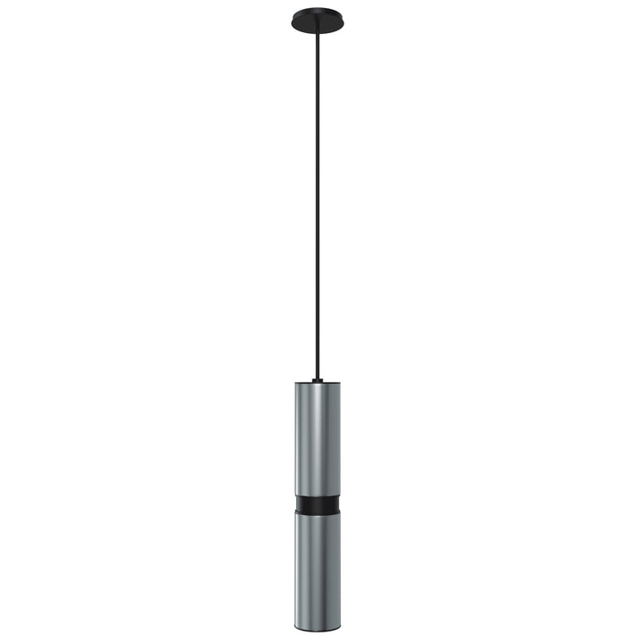 Cicada 10"H LED Pendant, Knurled Dark Grey and Black