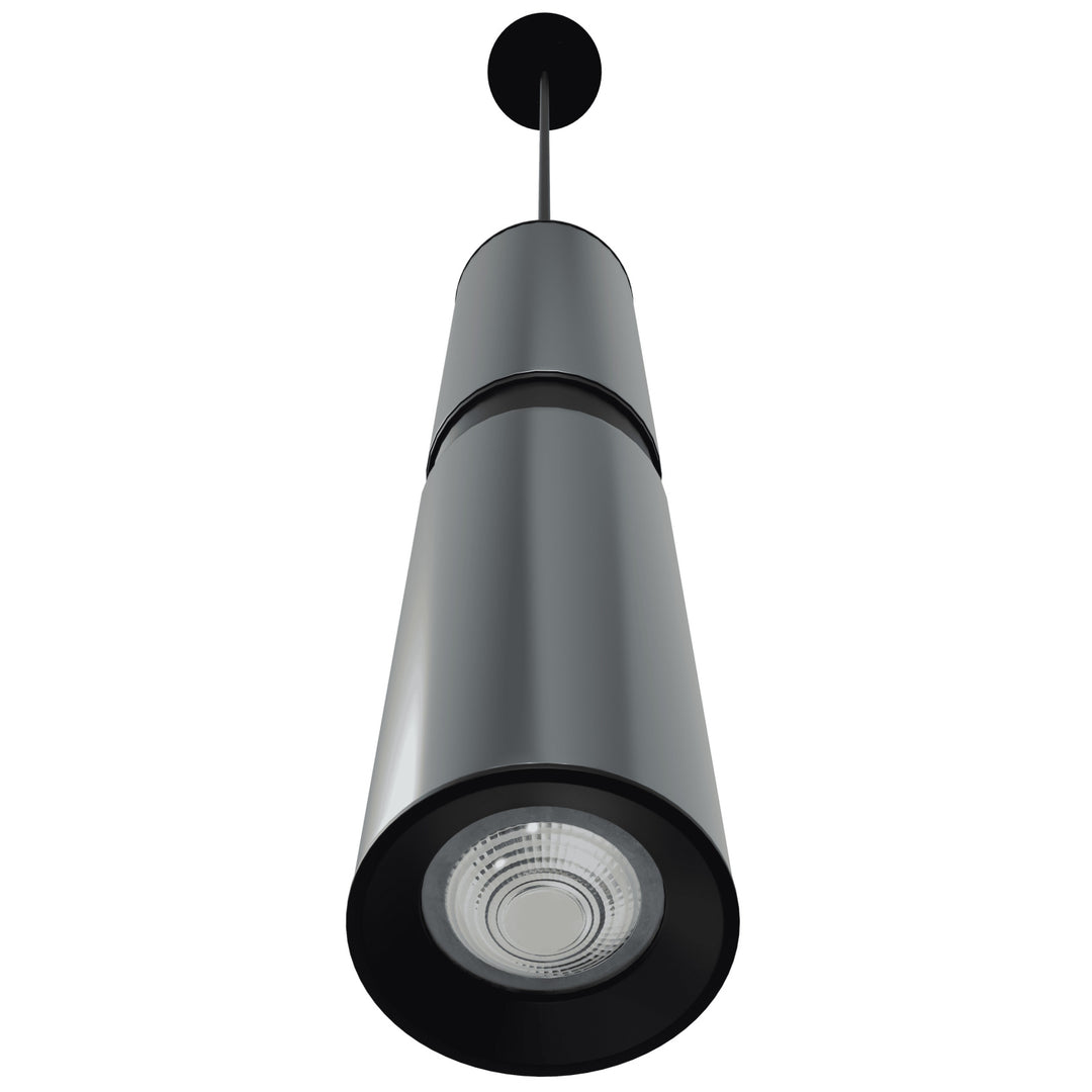 Cicada 10"H LED Pendant, Knurled Dark Grey and Black