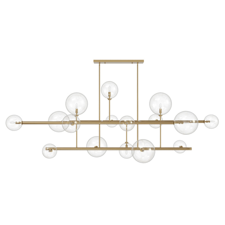Delilah Chandelier in Aged Brass/Clear Glass by Avenue Lighting