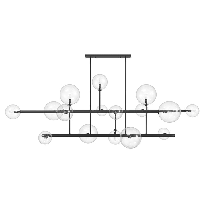 Delilah Chandelier in Black/Clear Glass by Avenue Lighting
