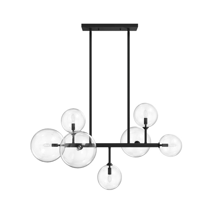 Delilah Chandelier in Black/Clear Glass by Avenue Lighting